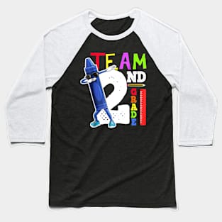 Dabbing Crayon Team Second Grade Back to School Shirt Kids Baseball T-Shirt